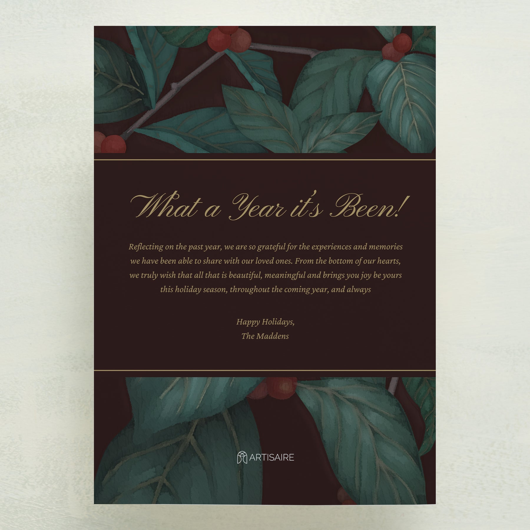 Holly Berry Holiday Postcard