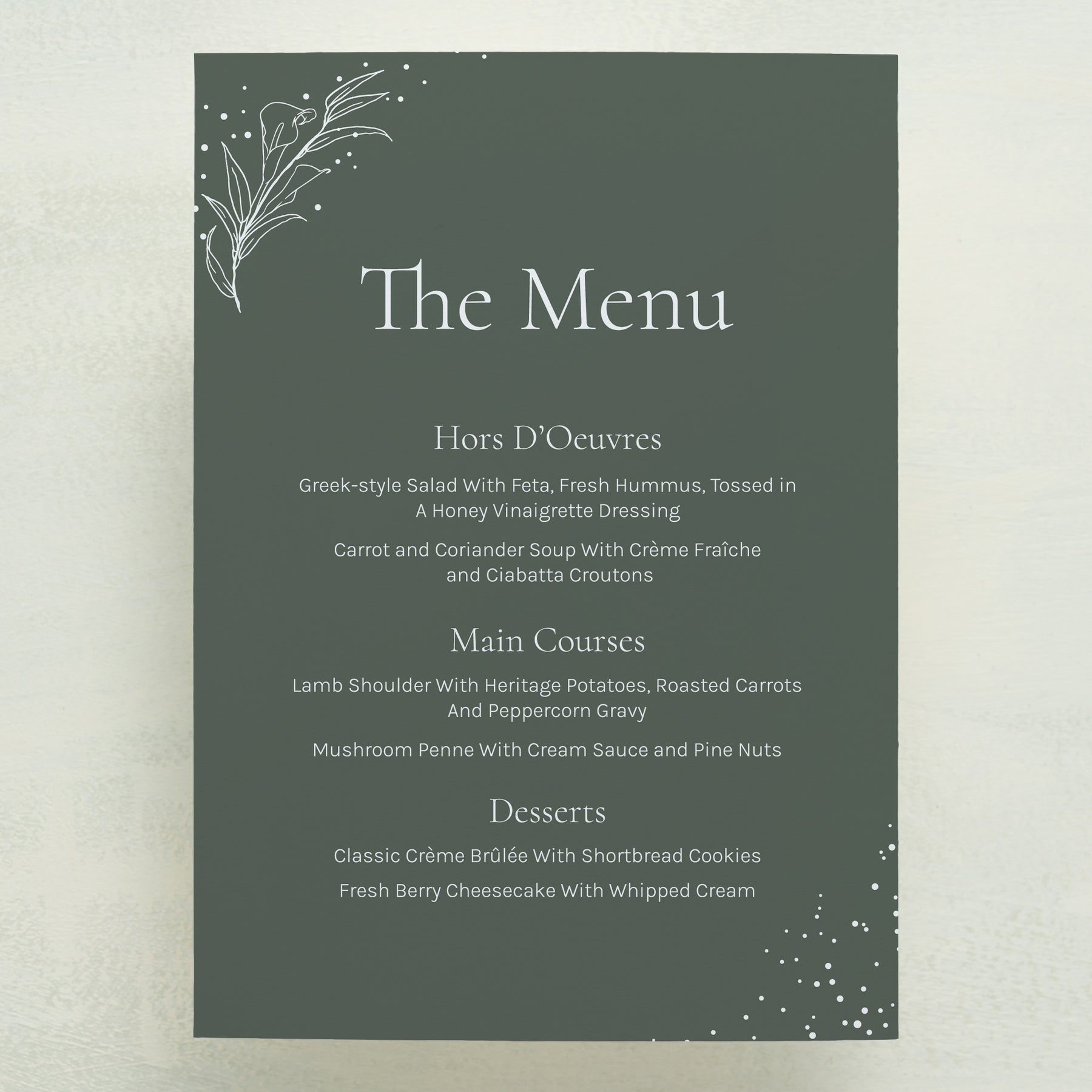 Full Bloom Menu