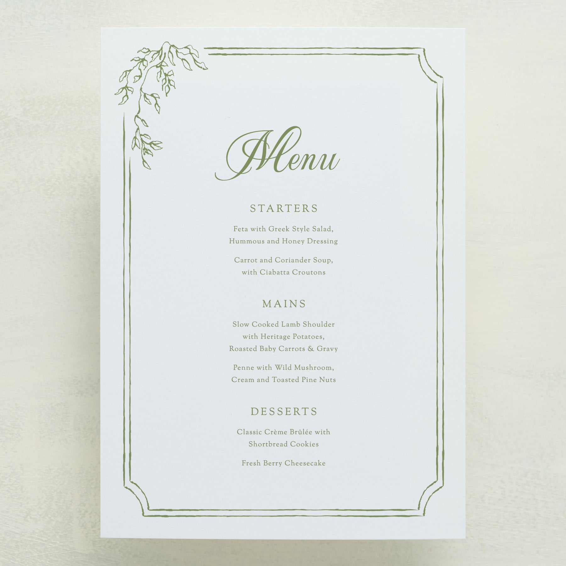 Promenade Menu