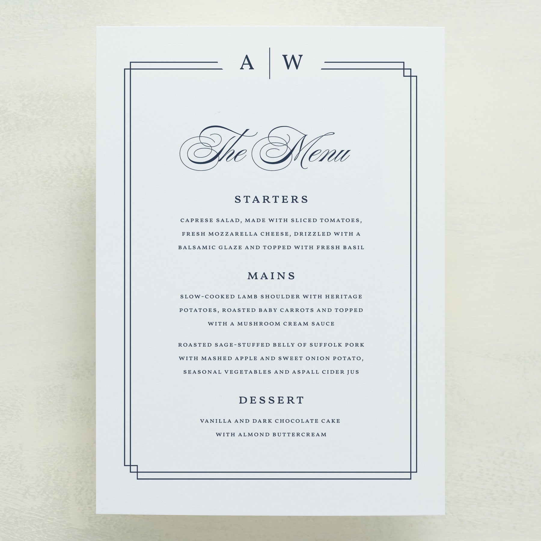 Always Traditional Menu