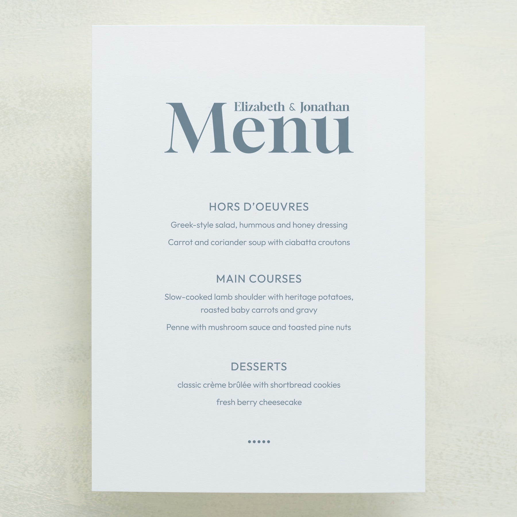 Manhattan Menu