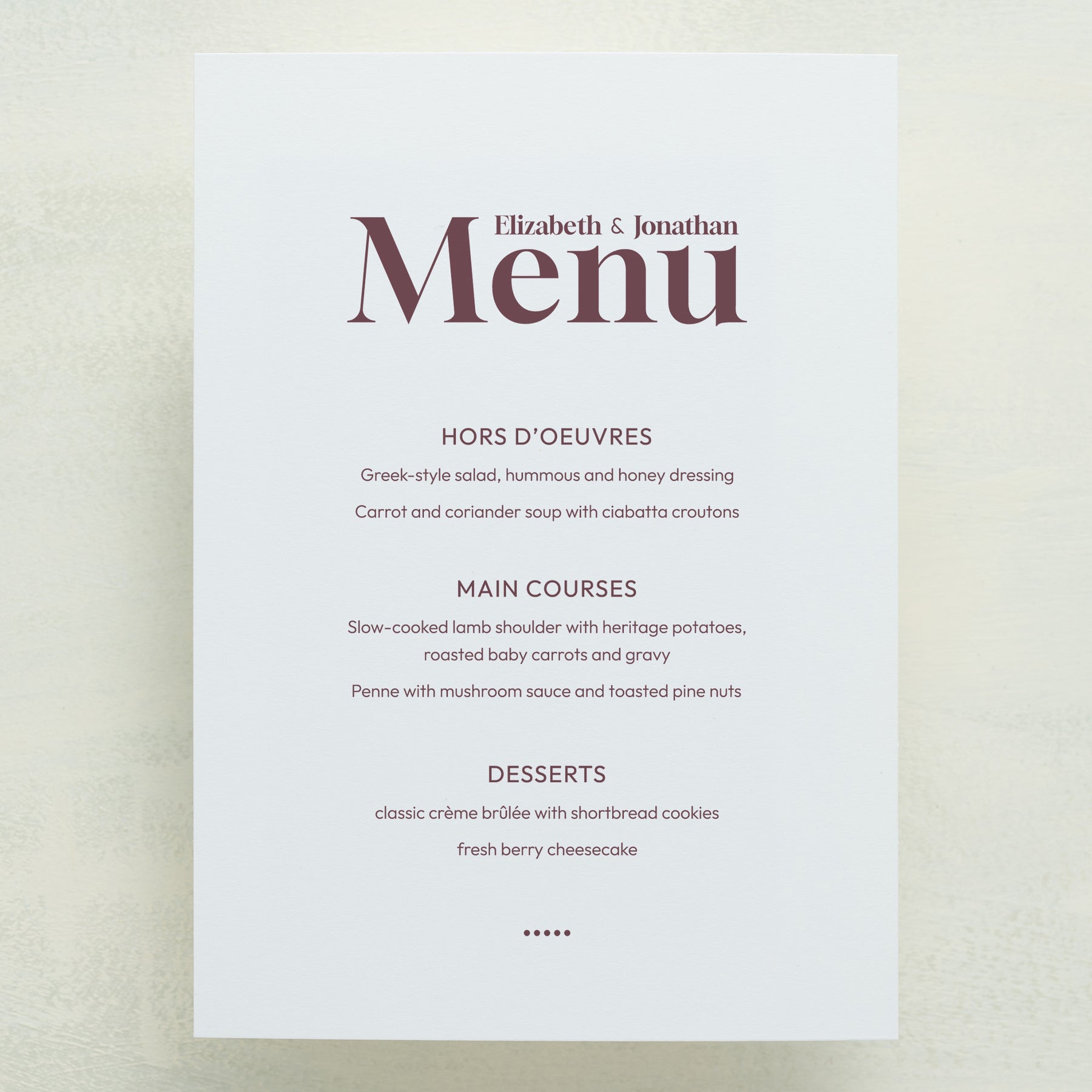 Manhattan Menu
