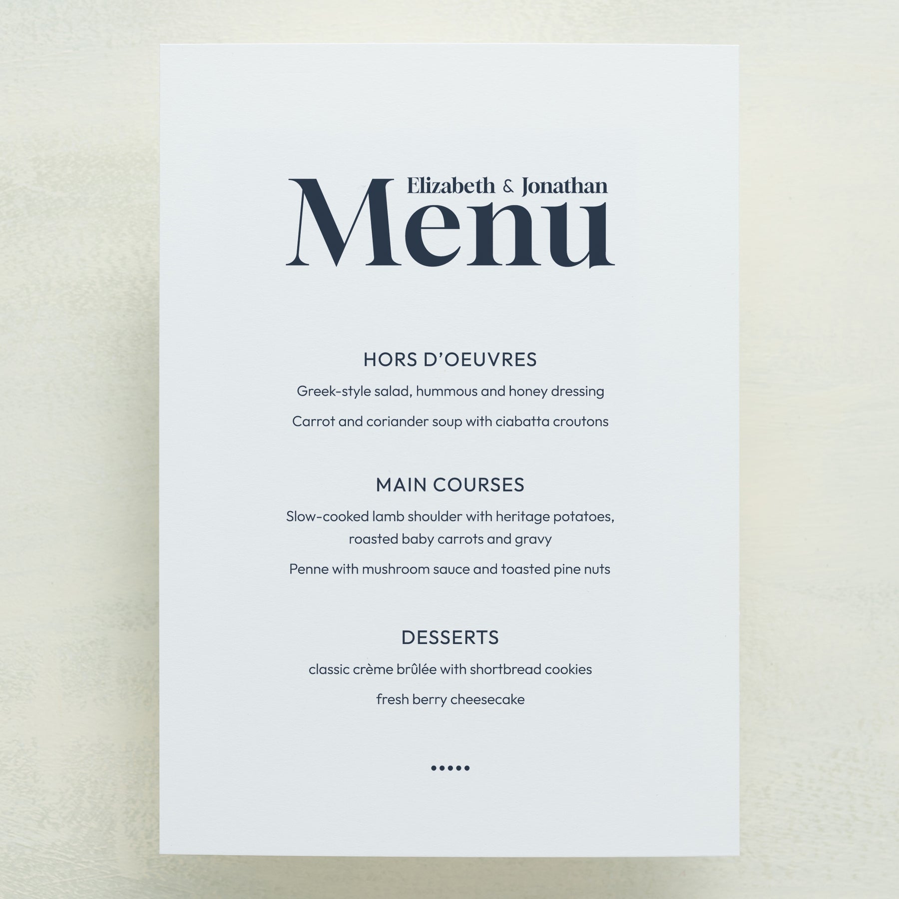 Manhattan Menu
