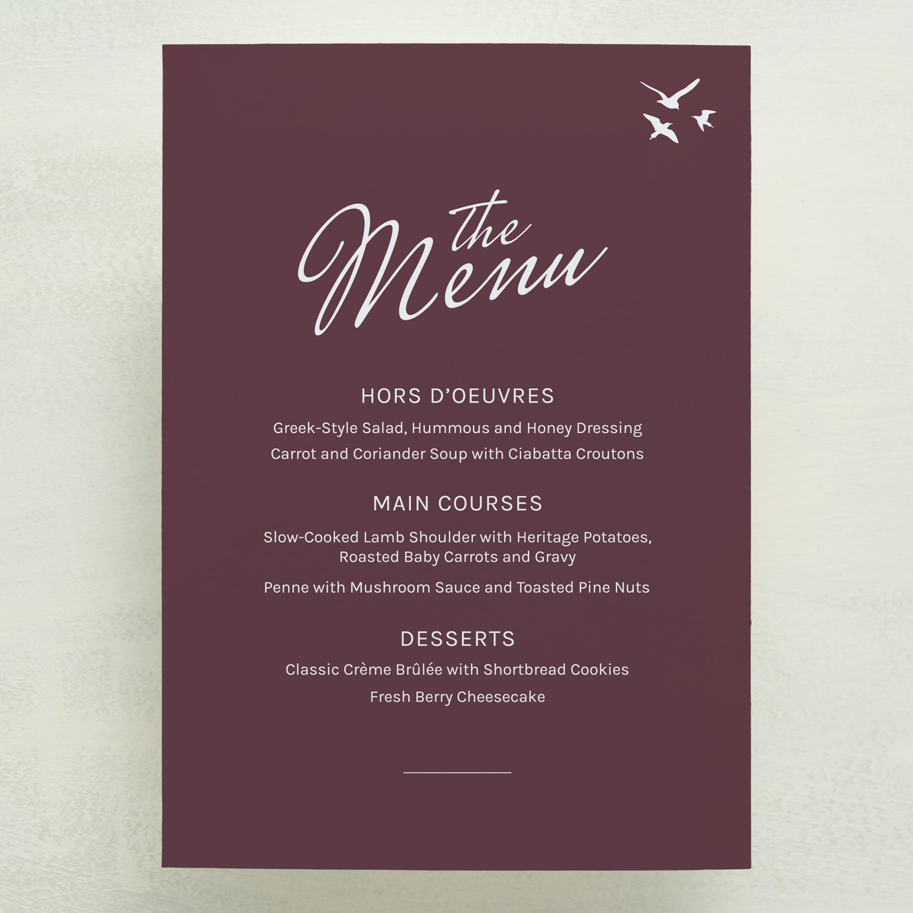 Whisked Away Menu