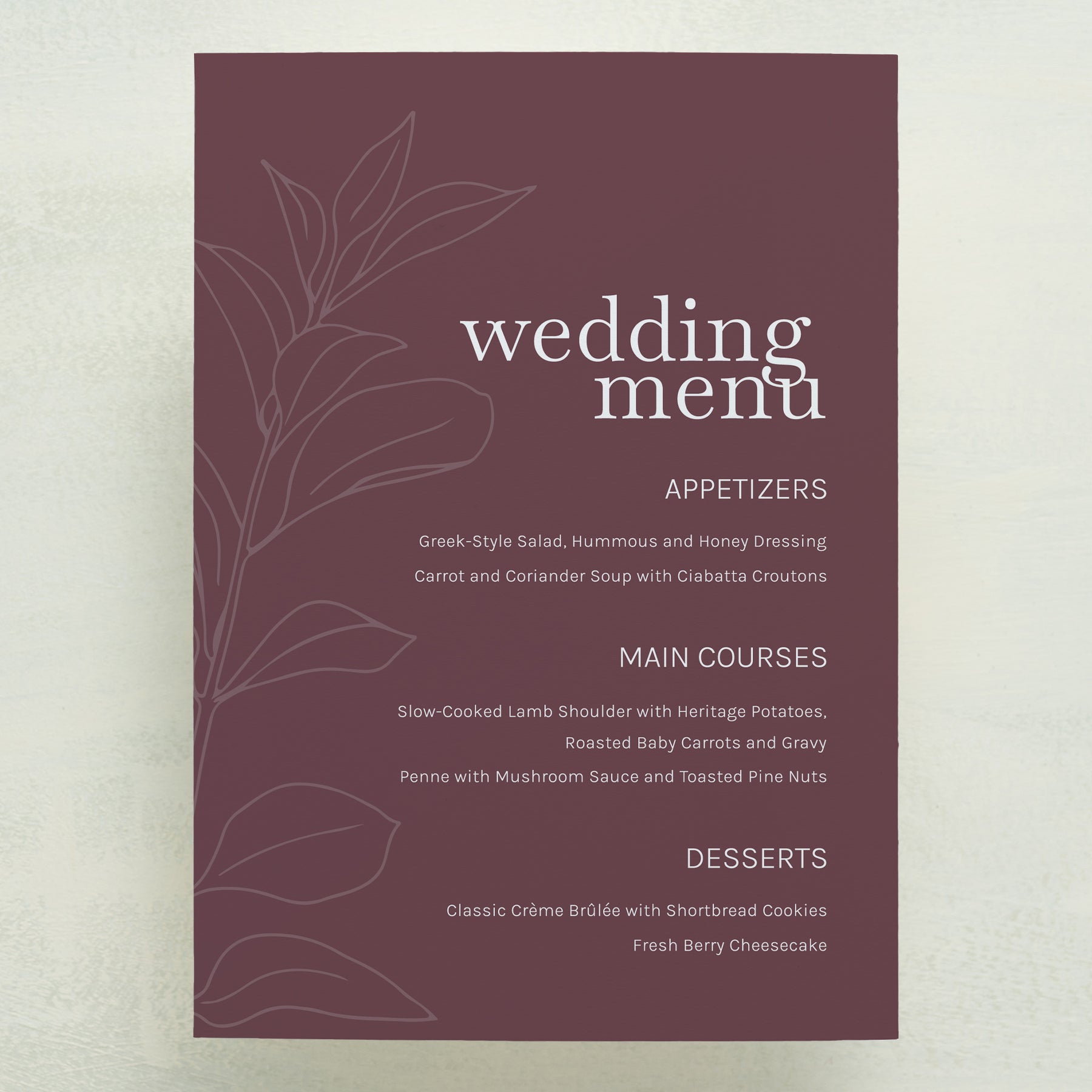 Embellished Menu