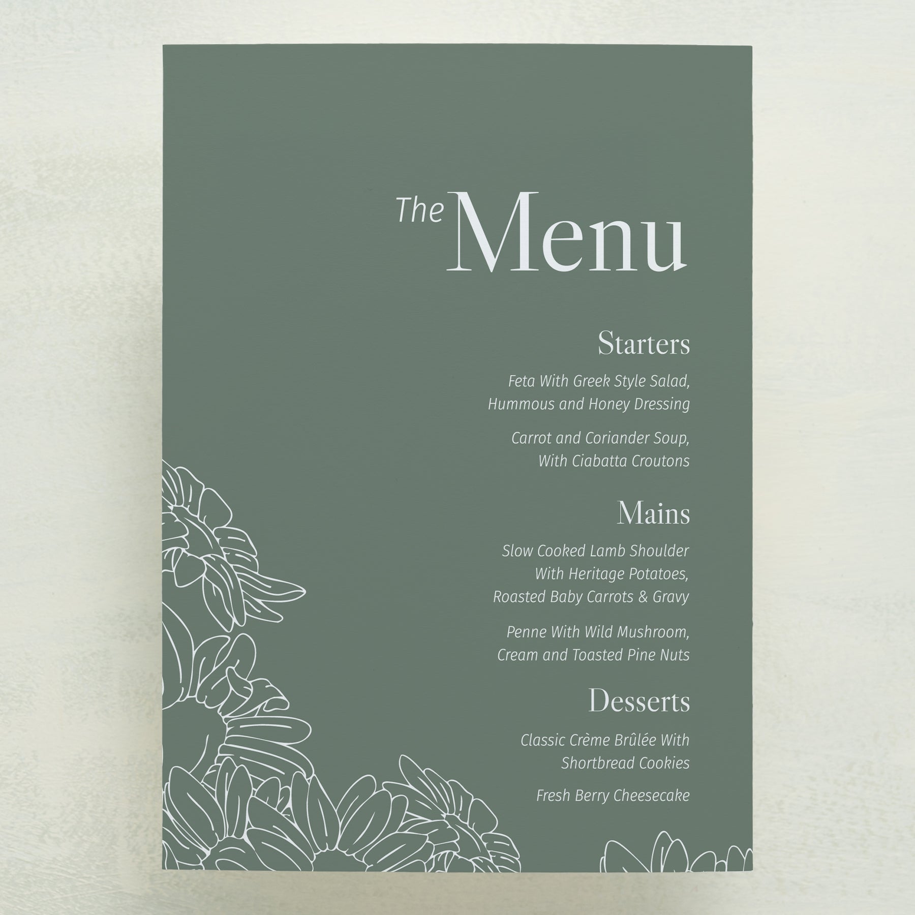 Coming Home Menu