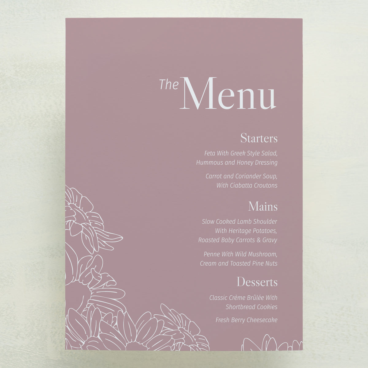 Coming Home Menu