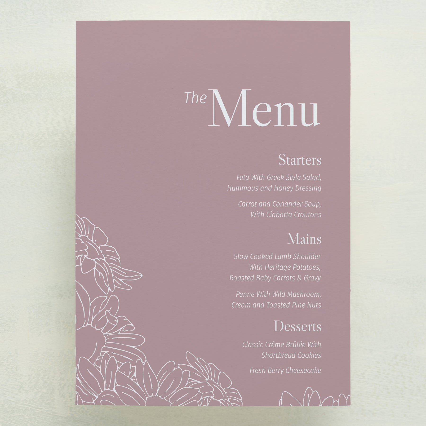 Coming Home Menu