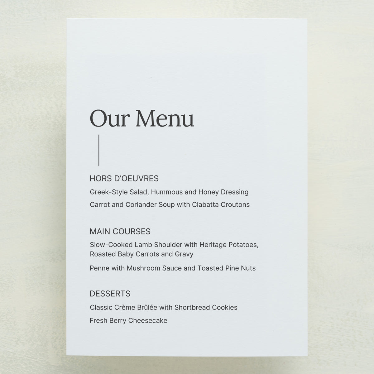 Intention Menu