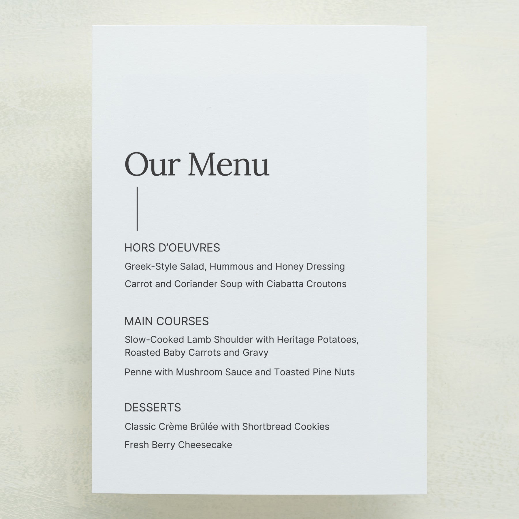 Intention Menu