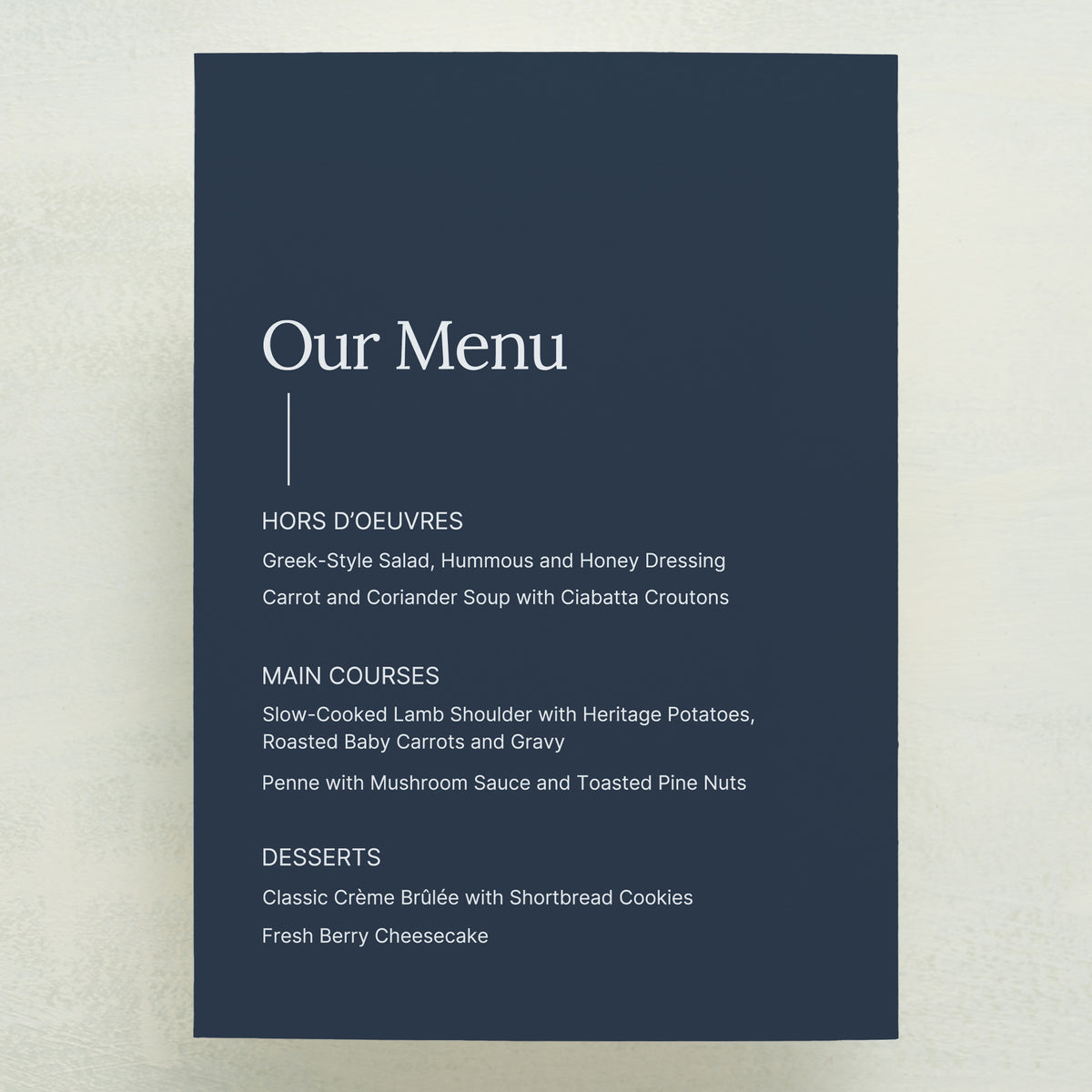 Intention Menu