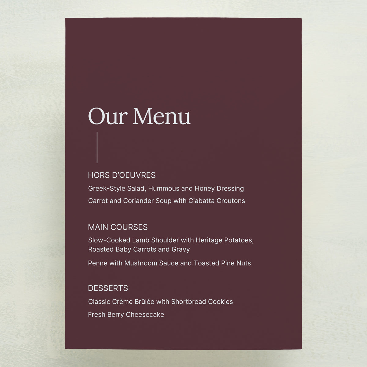 Intention Menu