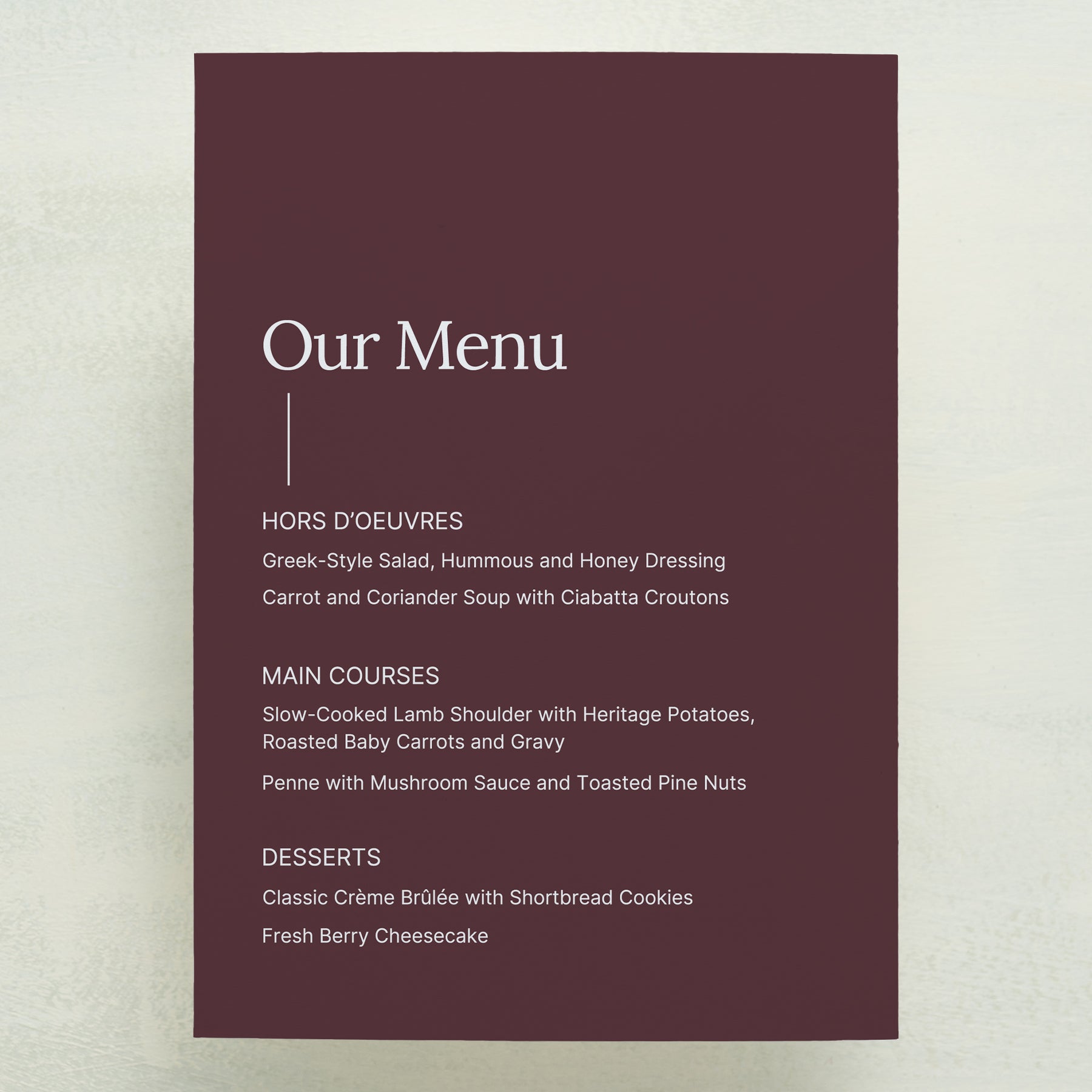 Intention Menu