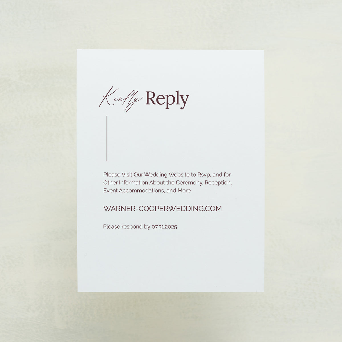 Intention Digital RSVP Card