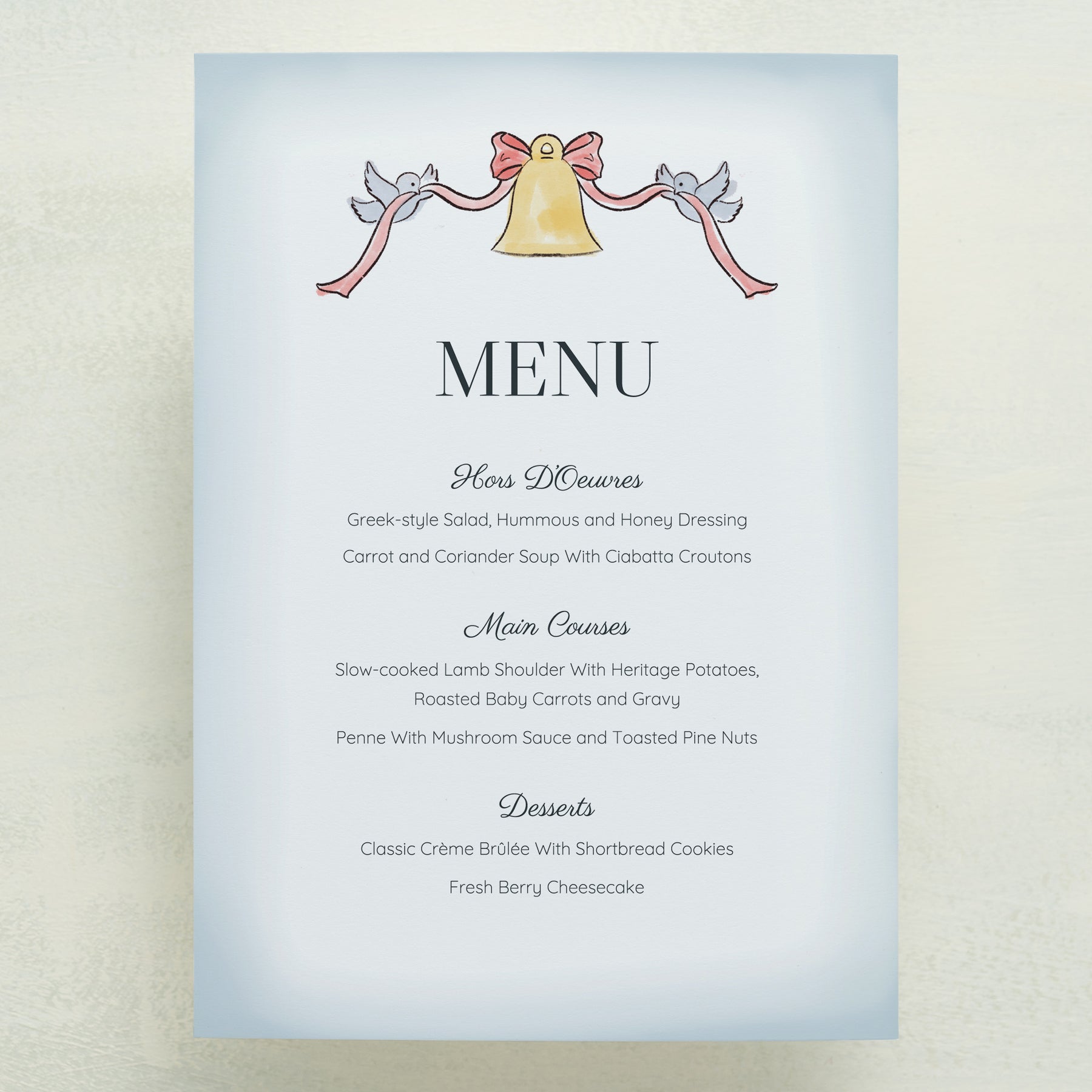 Lovebirds Menu