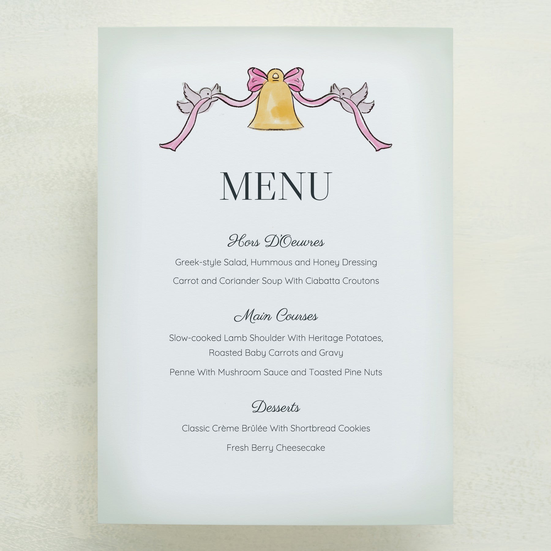 Lovebirds Menu