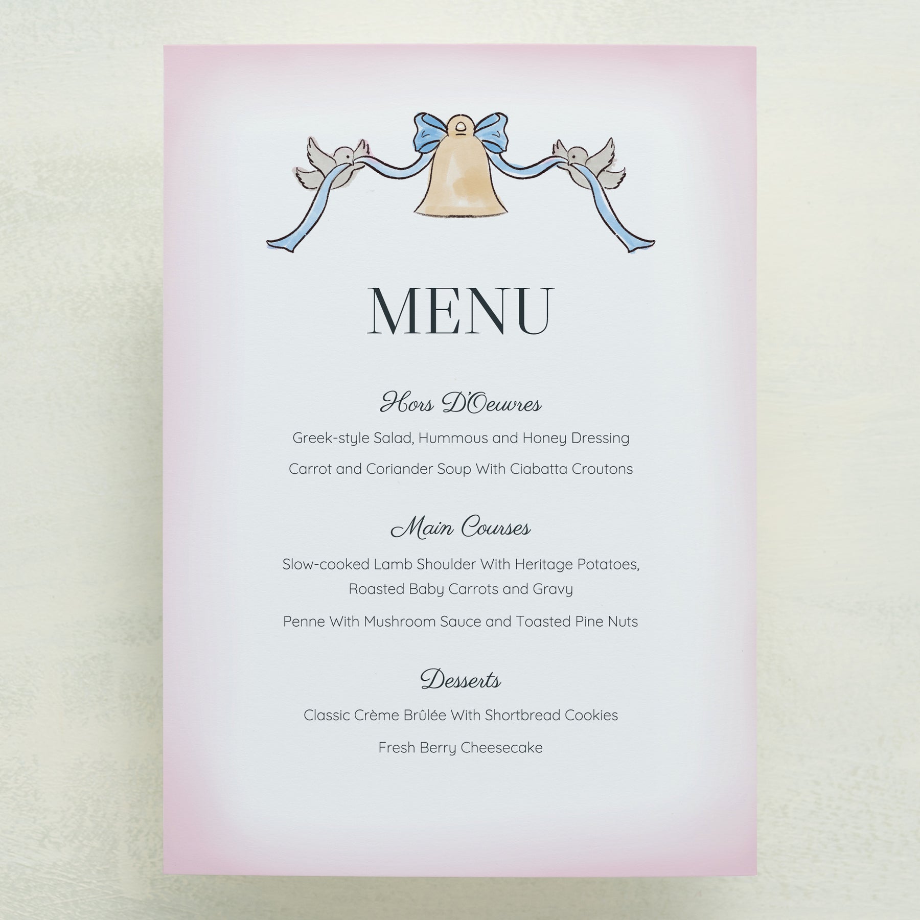 Lovebirds Menu