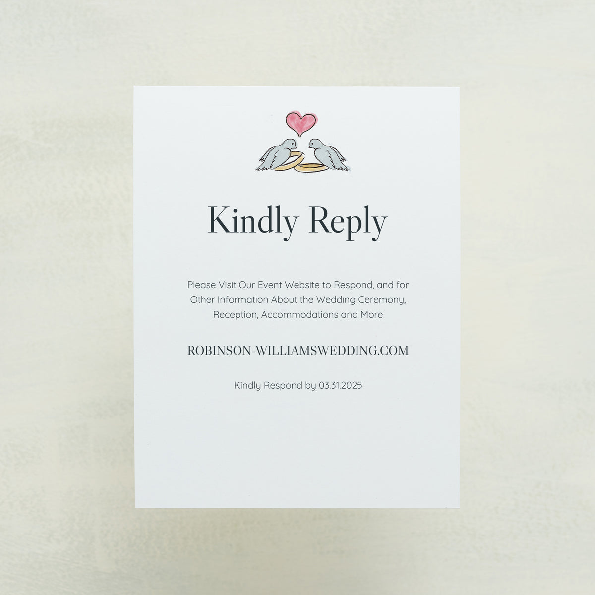 Lovebirds Digital RSVP Card
