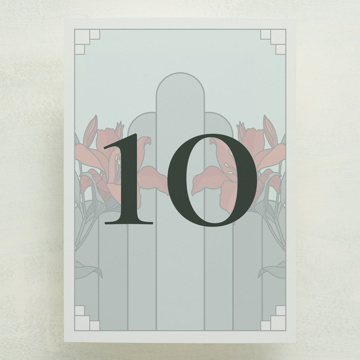 Lily Nouveau Table Number