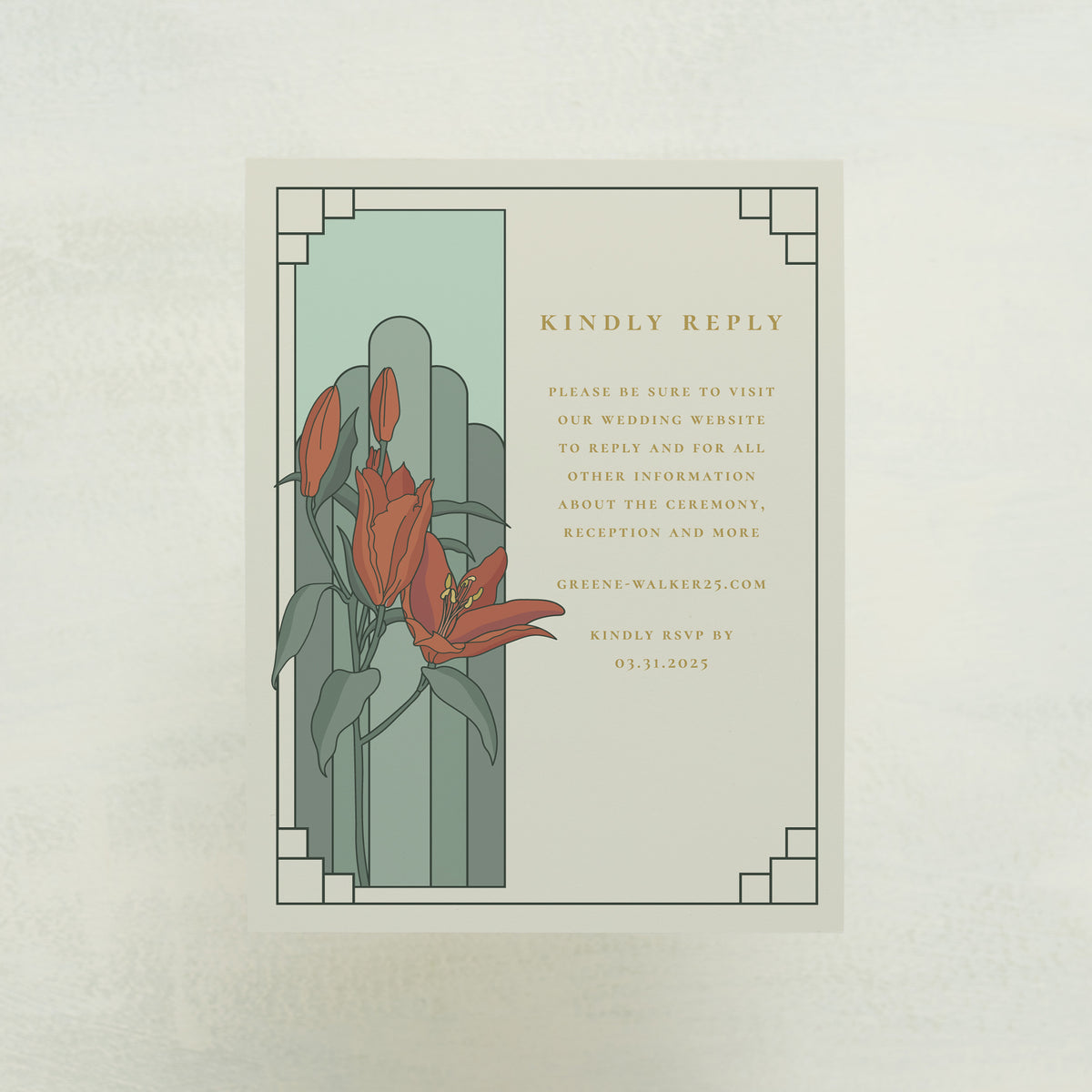 Lily Nouveau Digital RSVP Card