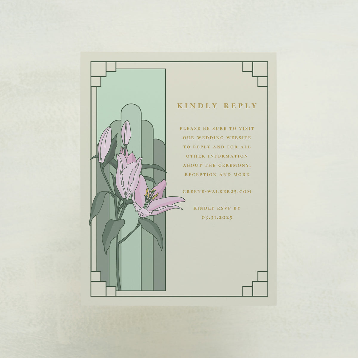 Lily Nouveau Digital RSVP Card