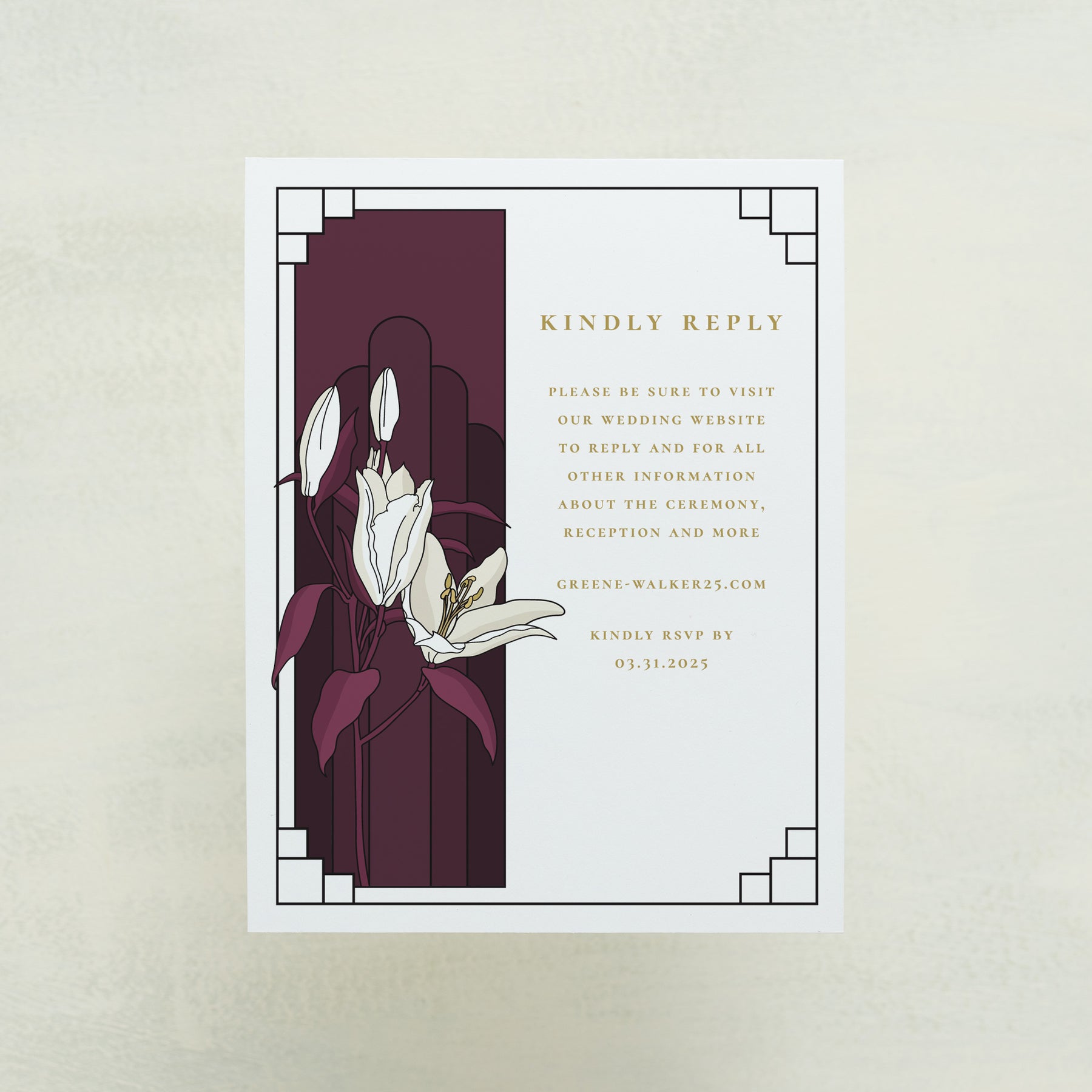 Lily Nouveau Digital RSVP Card