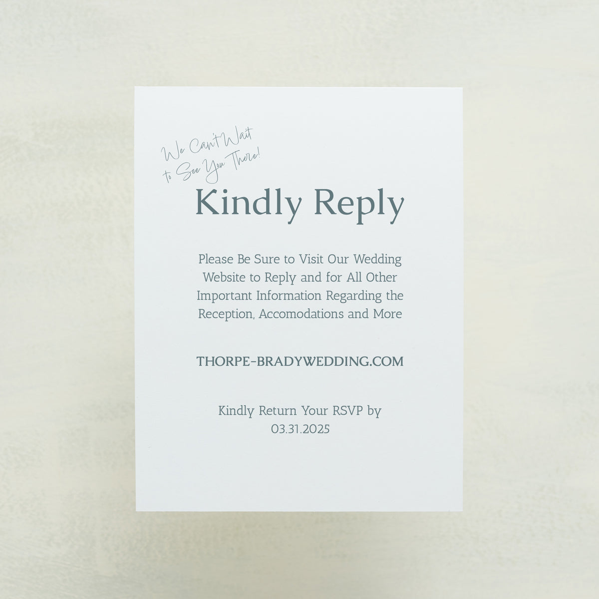 Dearest, Digital RSVP Card