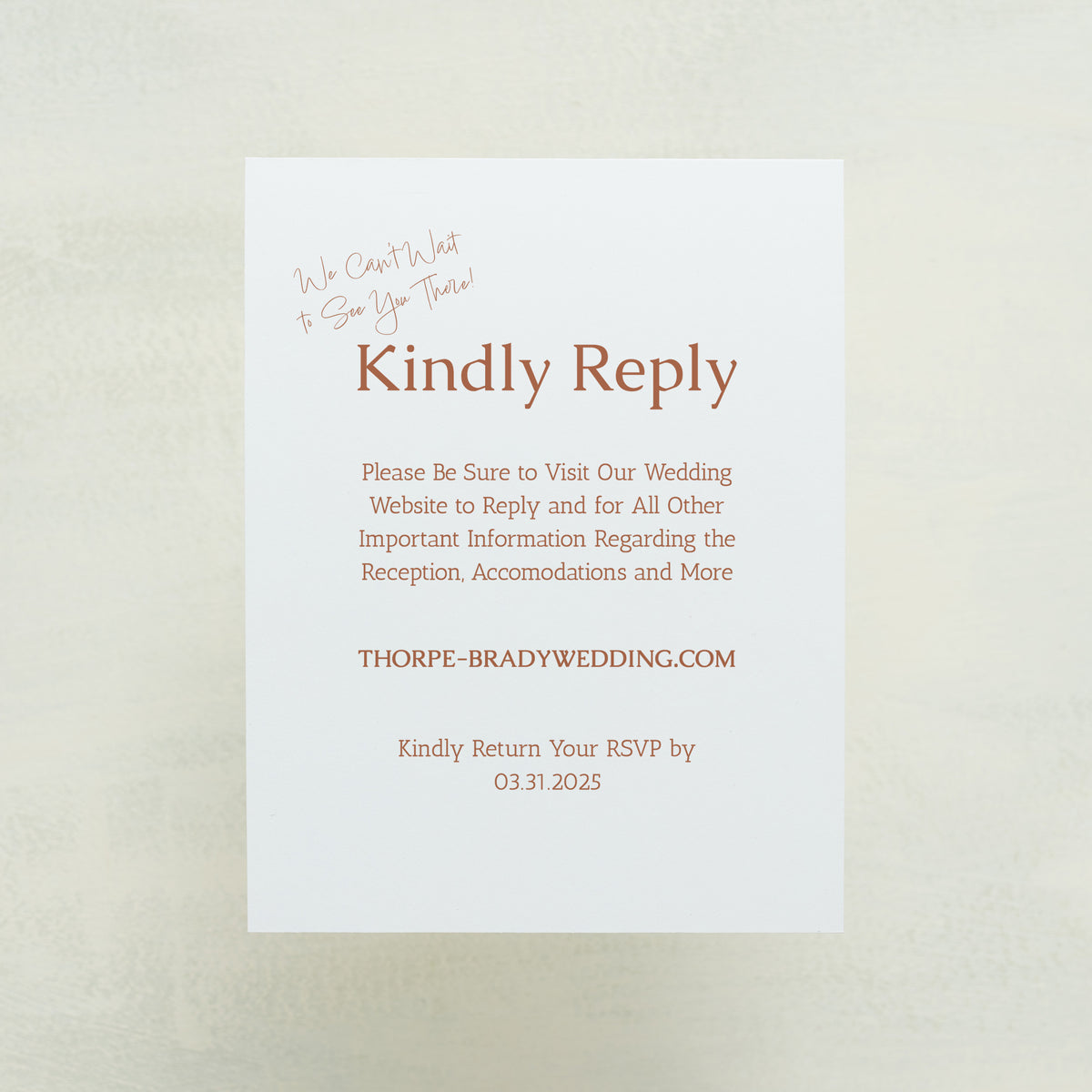 Dearest, Digital RSVP Card