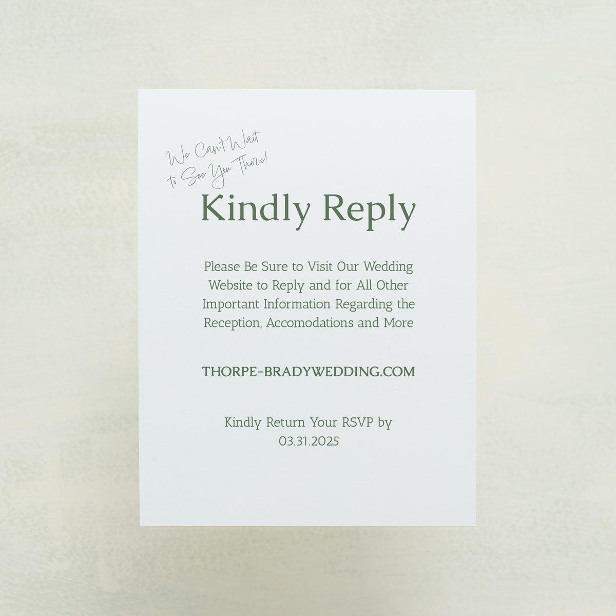 Dearest, Digital RSVP Card
