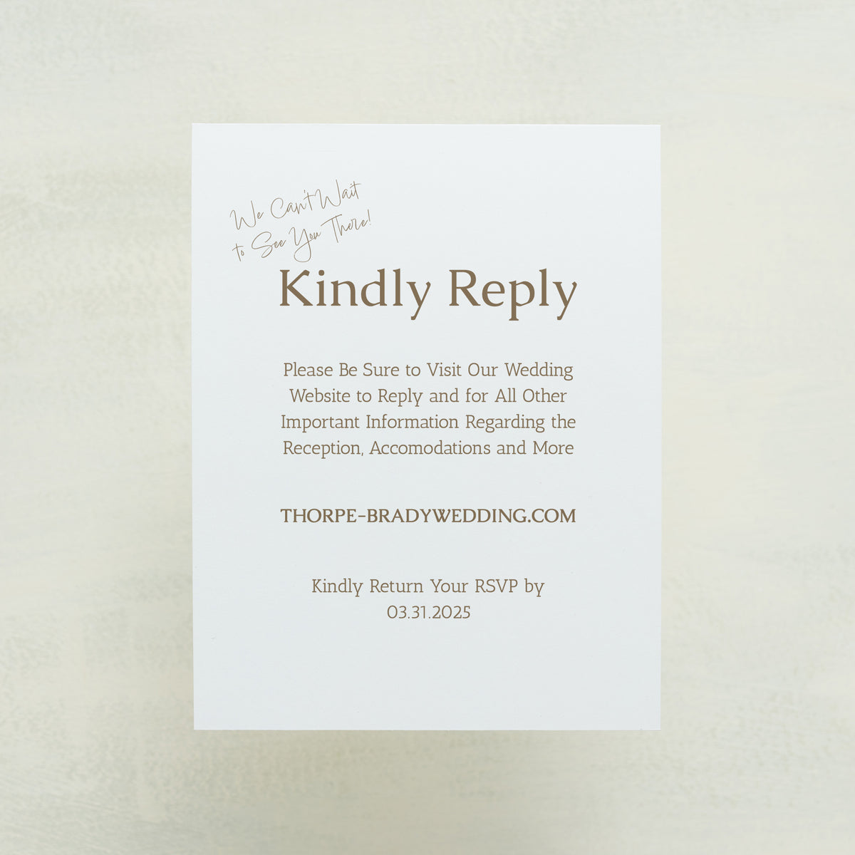 Dearest, Digital RSVP Card