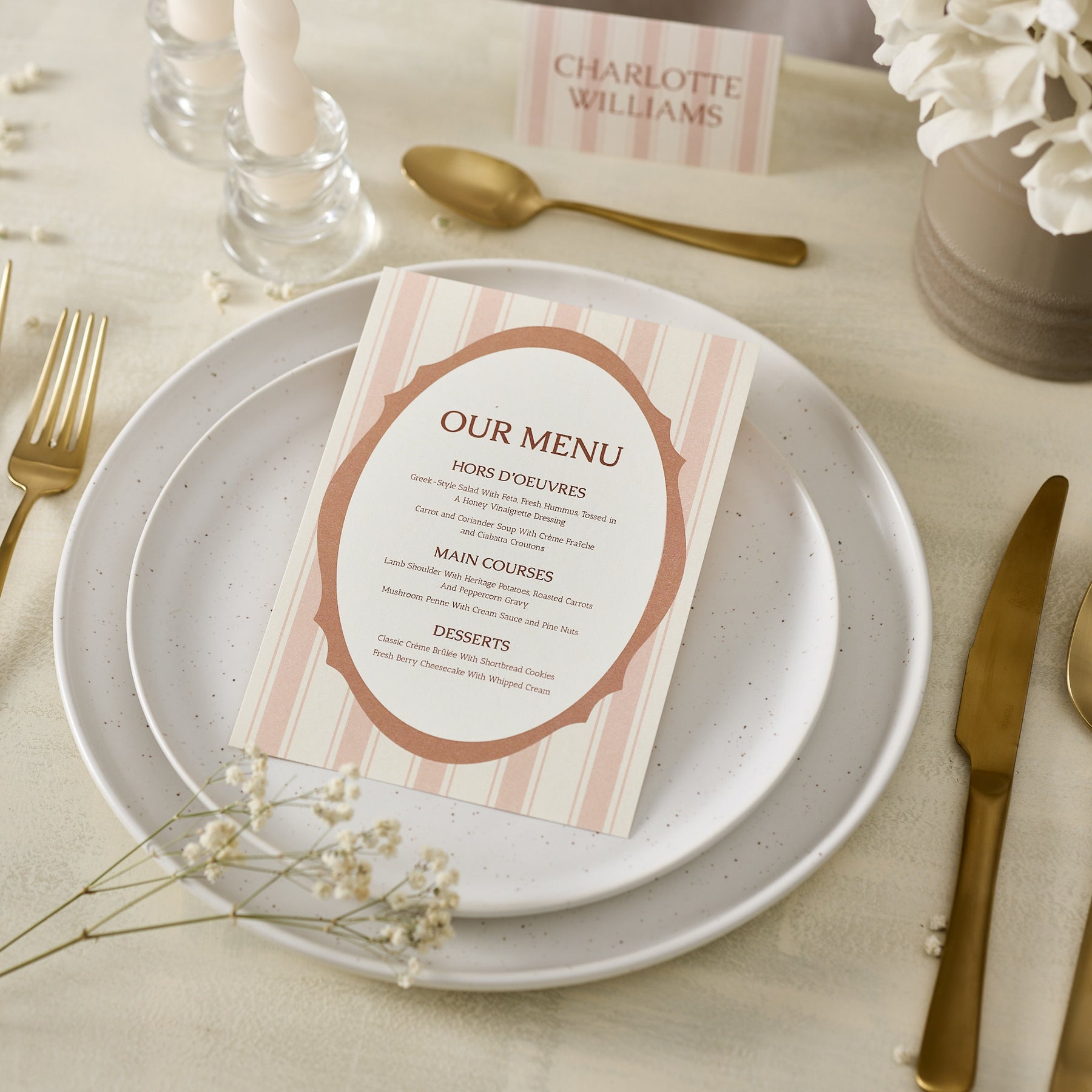 Dearest, Menu