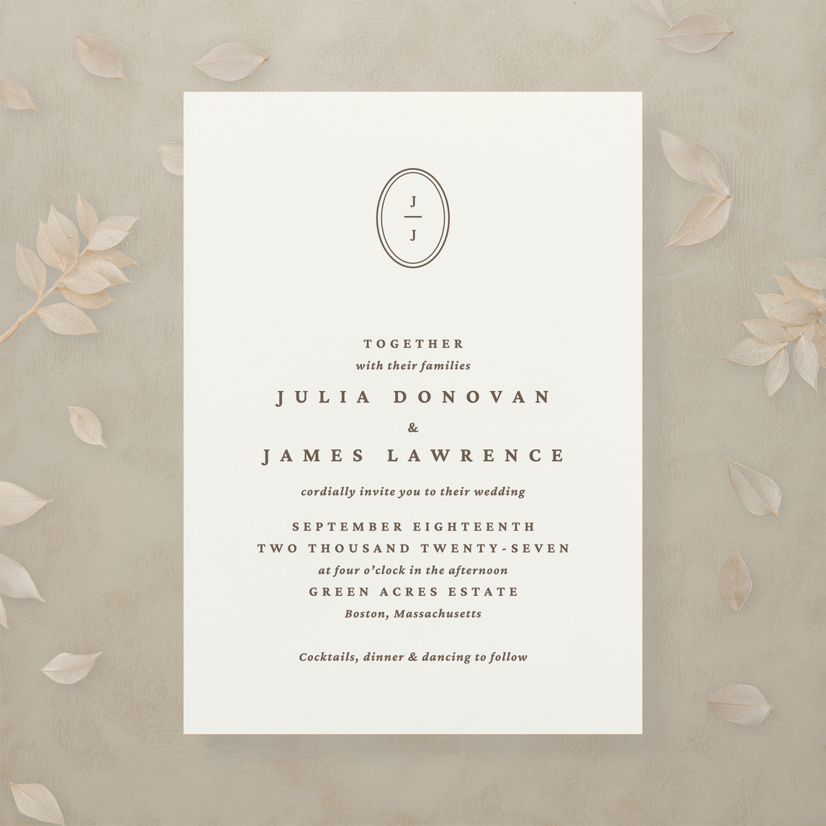 Modern Romance Wedding Invitation