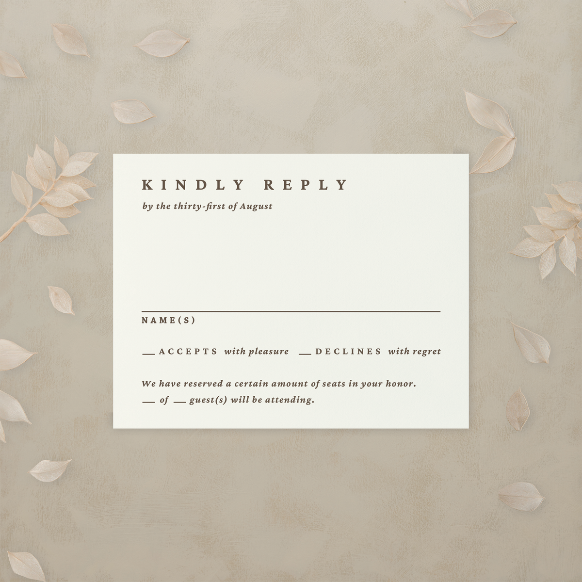 Modern Romance RSVP Card