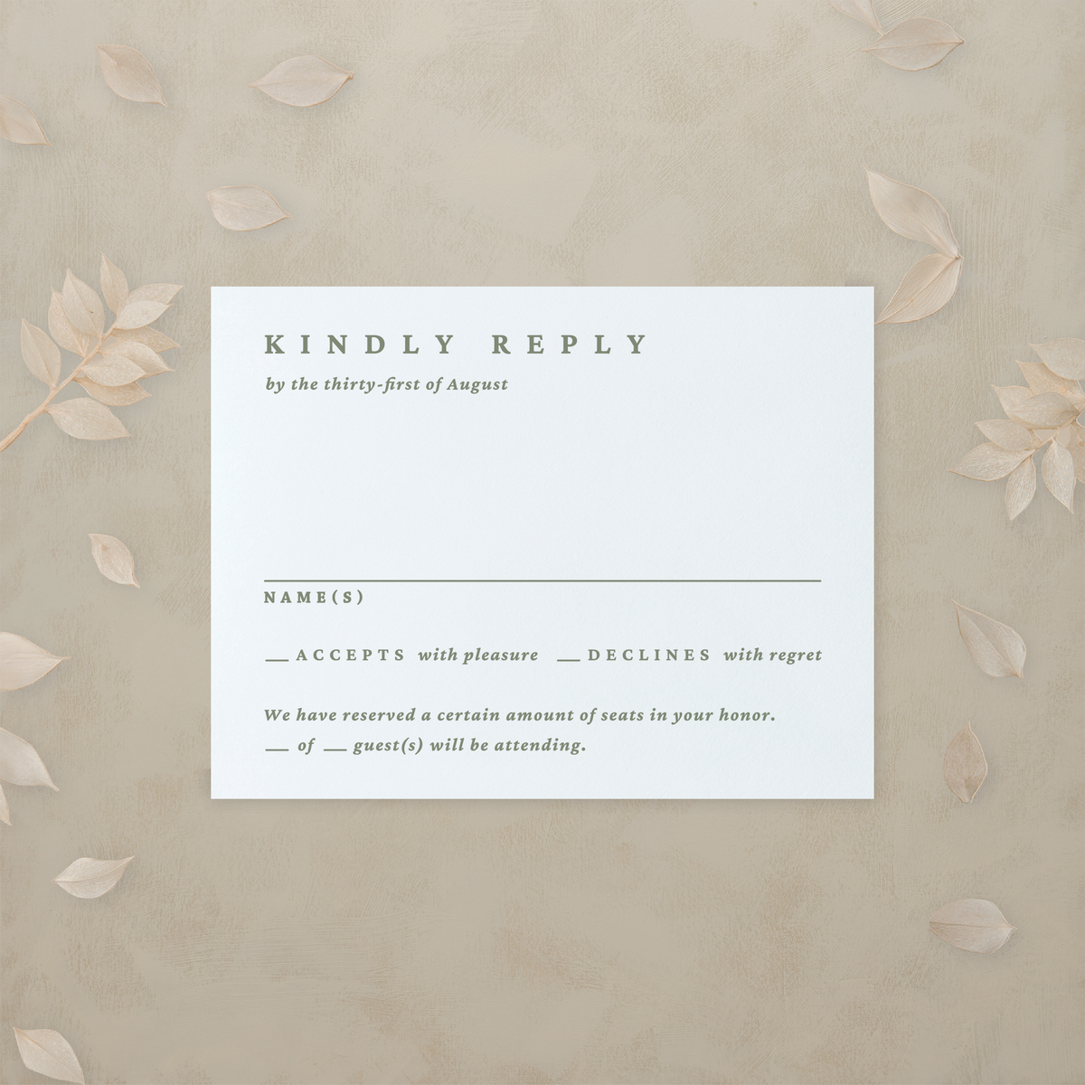 Modern Romance RSVP Card