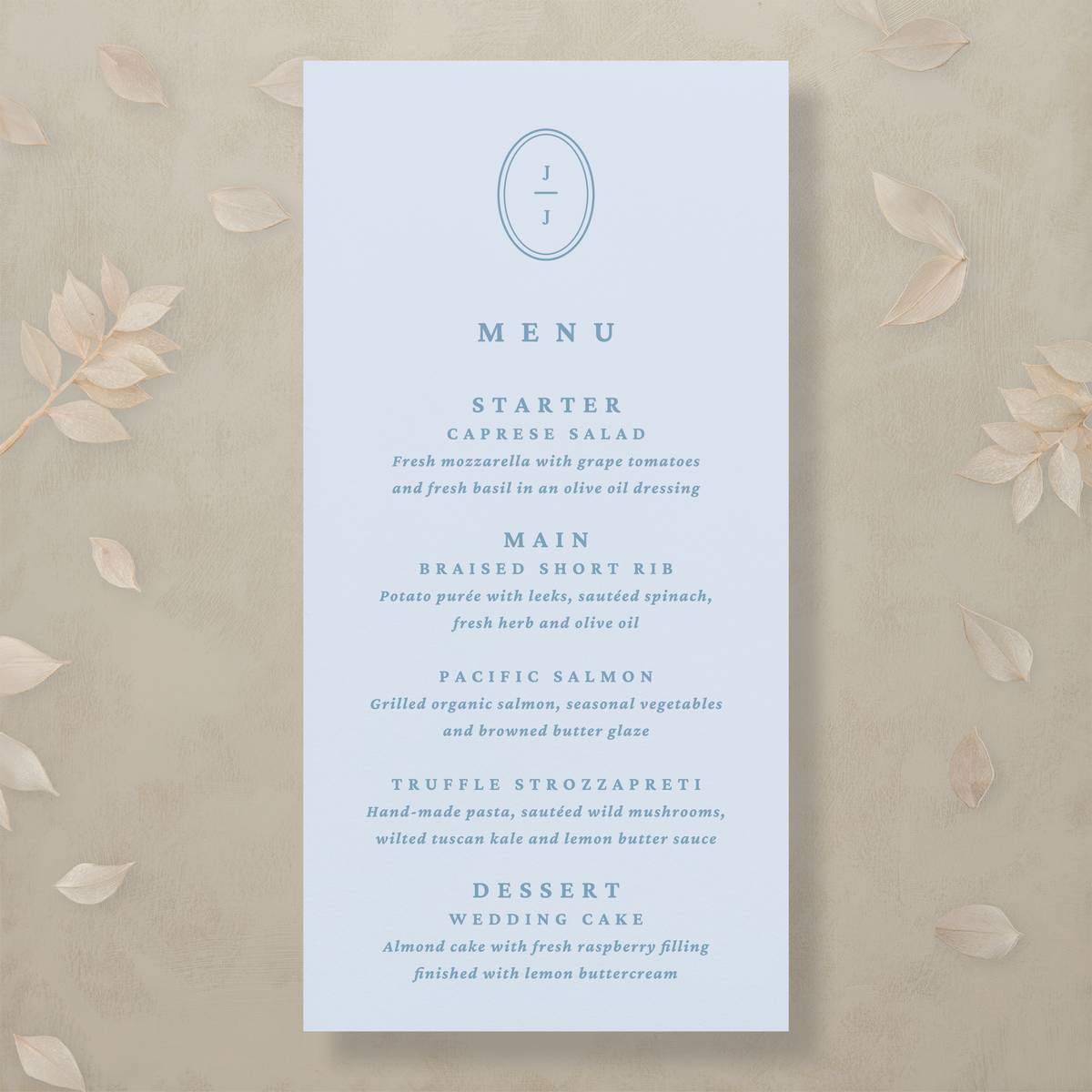 Modern Romance Menu