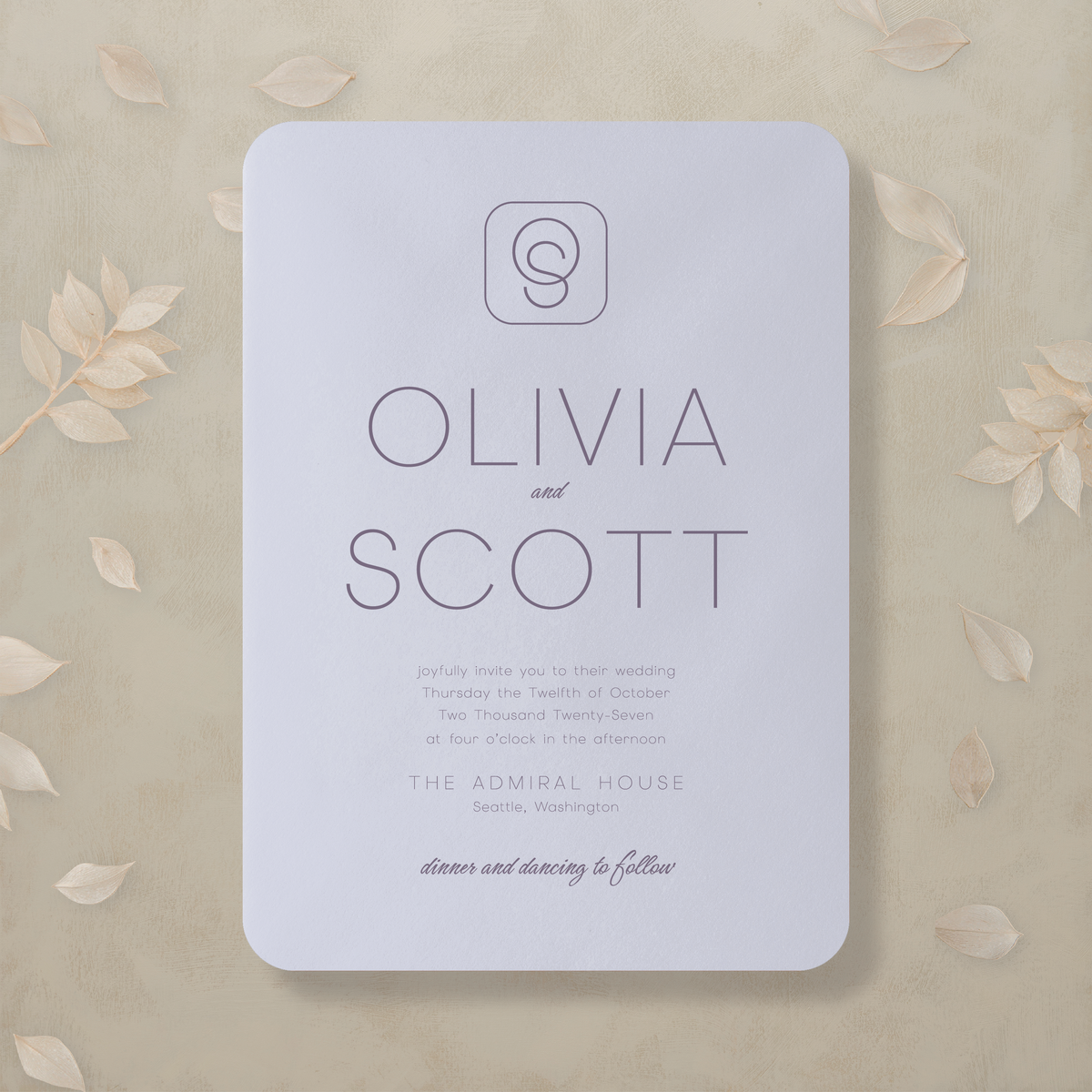 Monochrome Muse Wedding Invitation