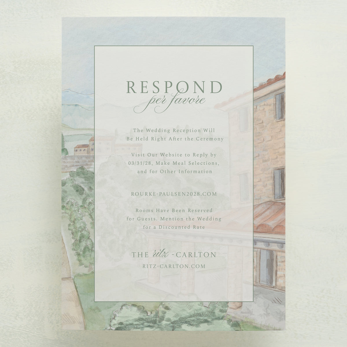 Dolce Vita All In One Wedding Invitations