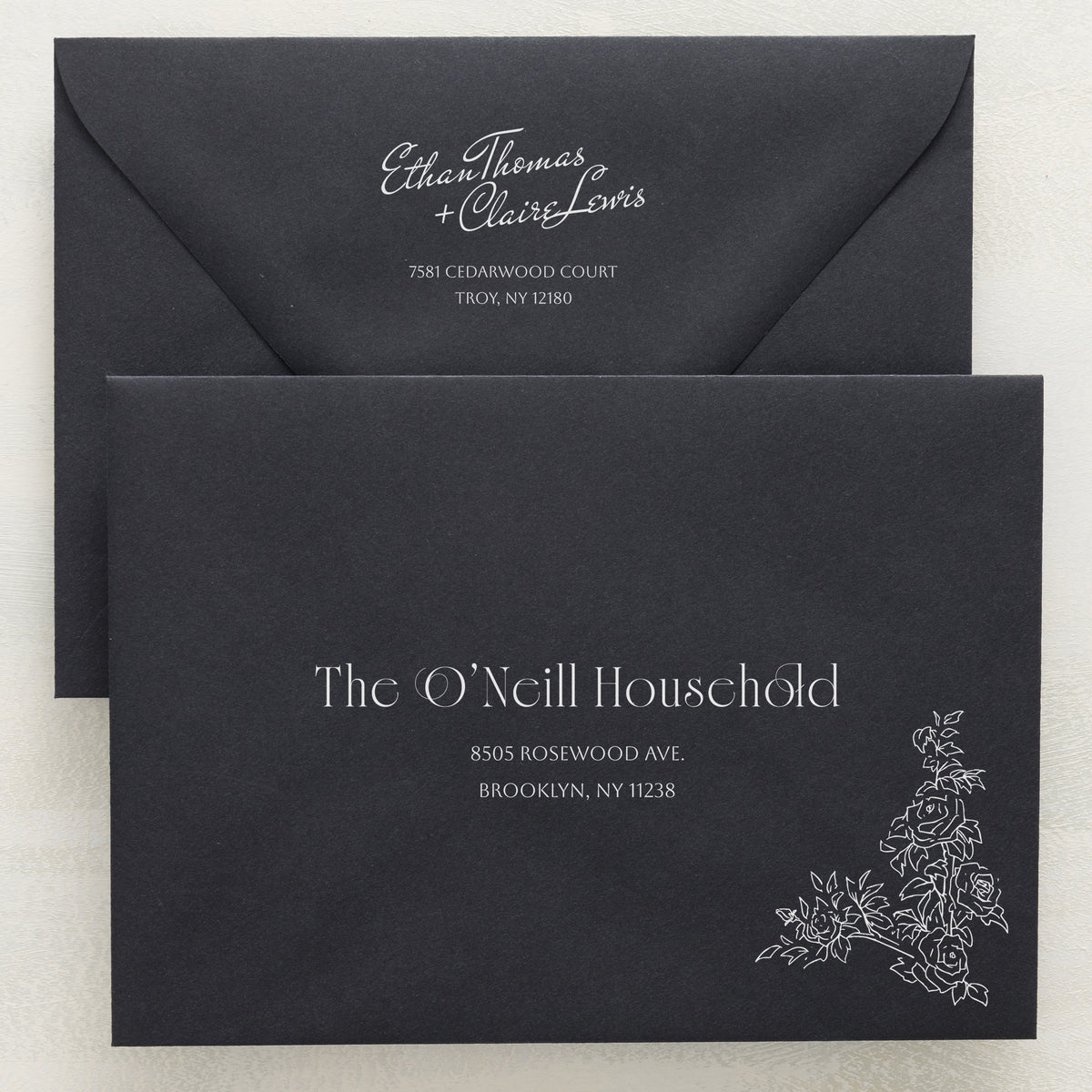 Rose Serenade Addressed Envelopes