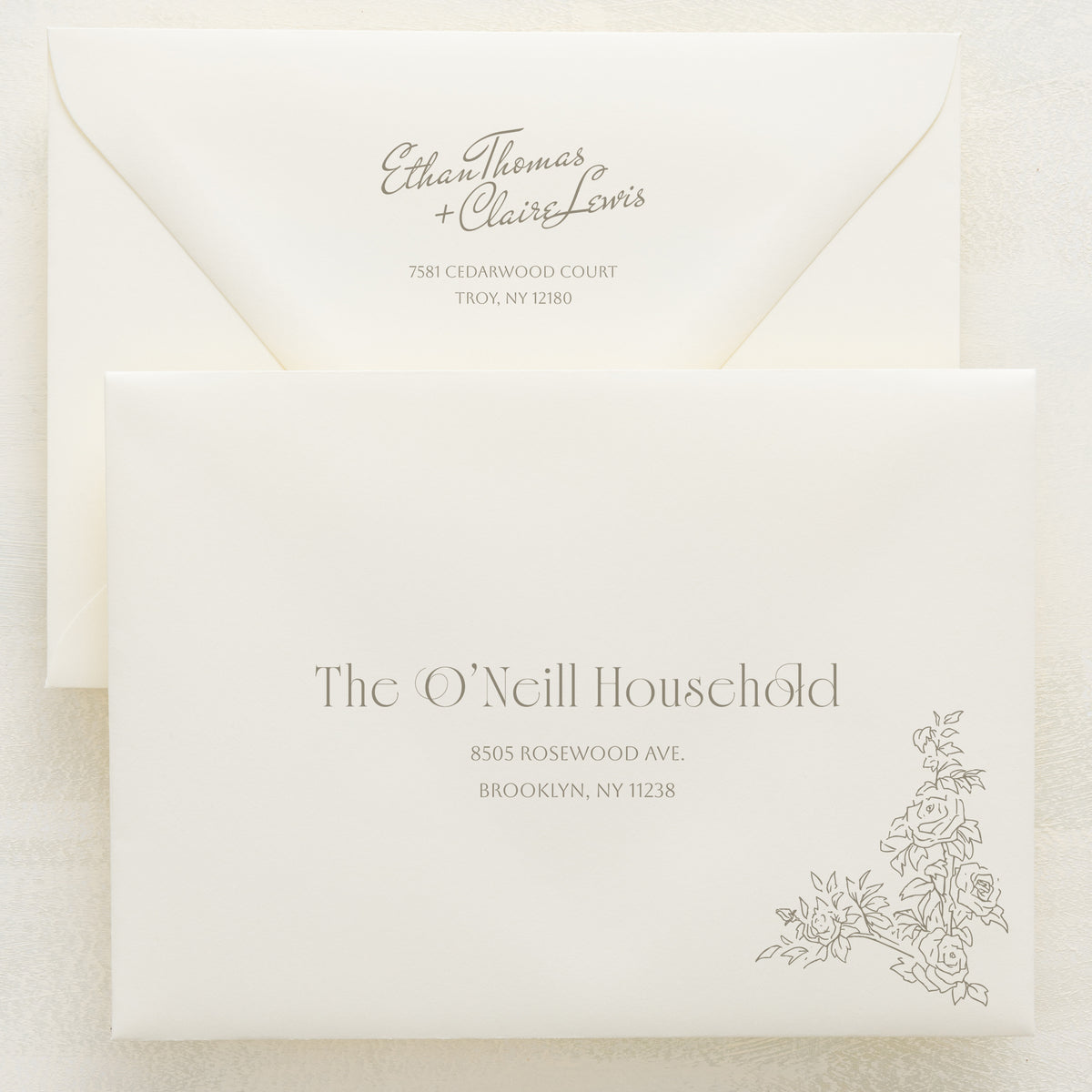Rose Serenade Addressed Envelopes