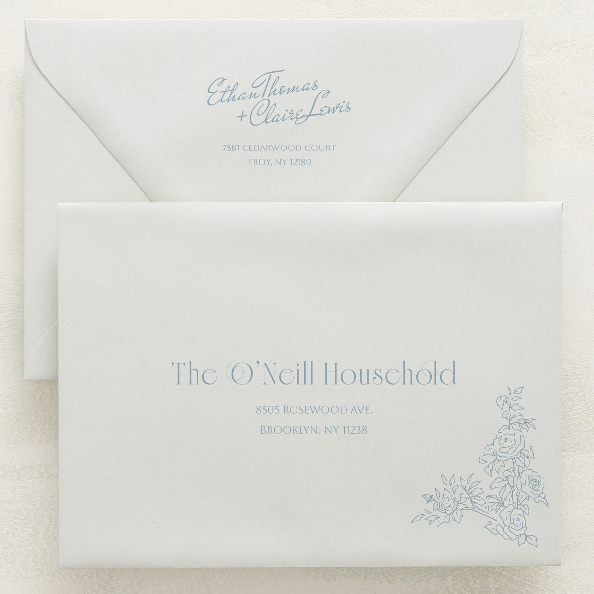 Rose Serenade Addressed Envelopes