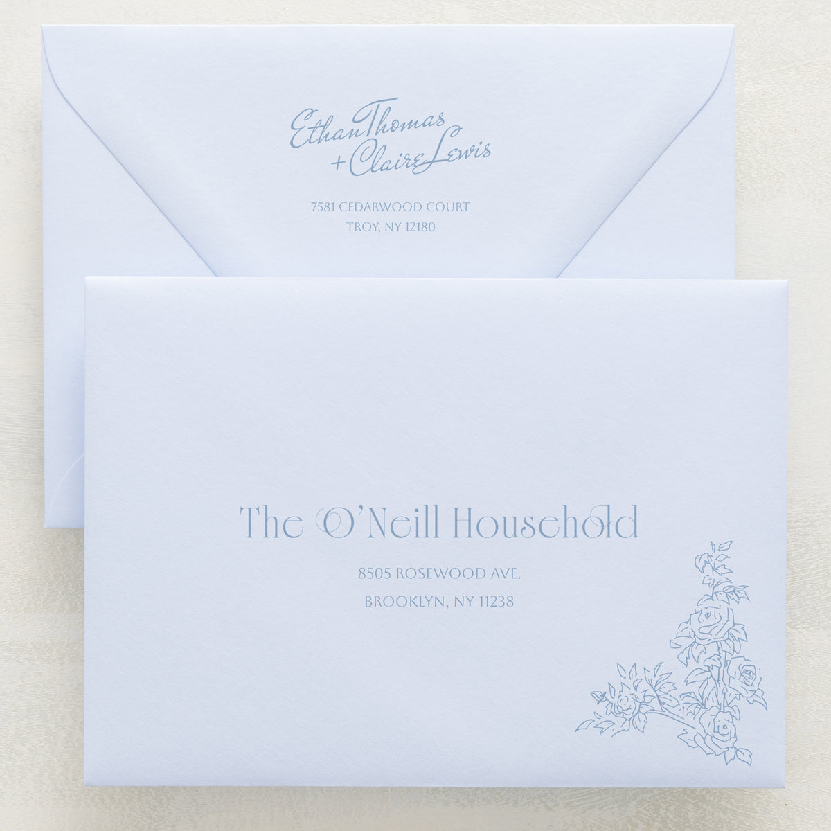 Rose Serenade Addressed Envelopes