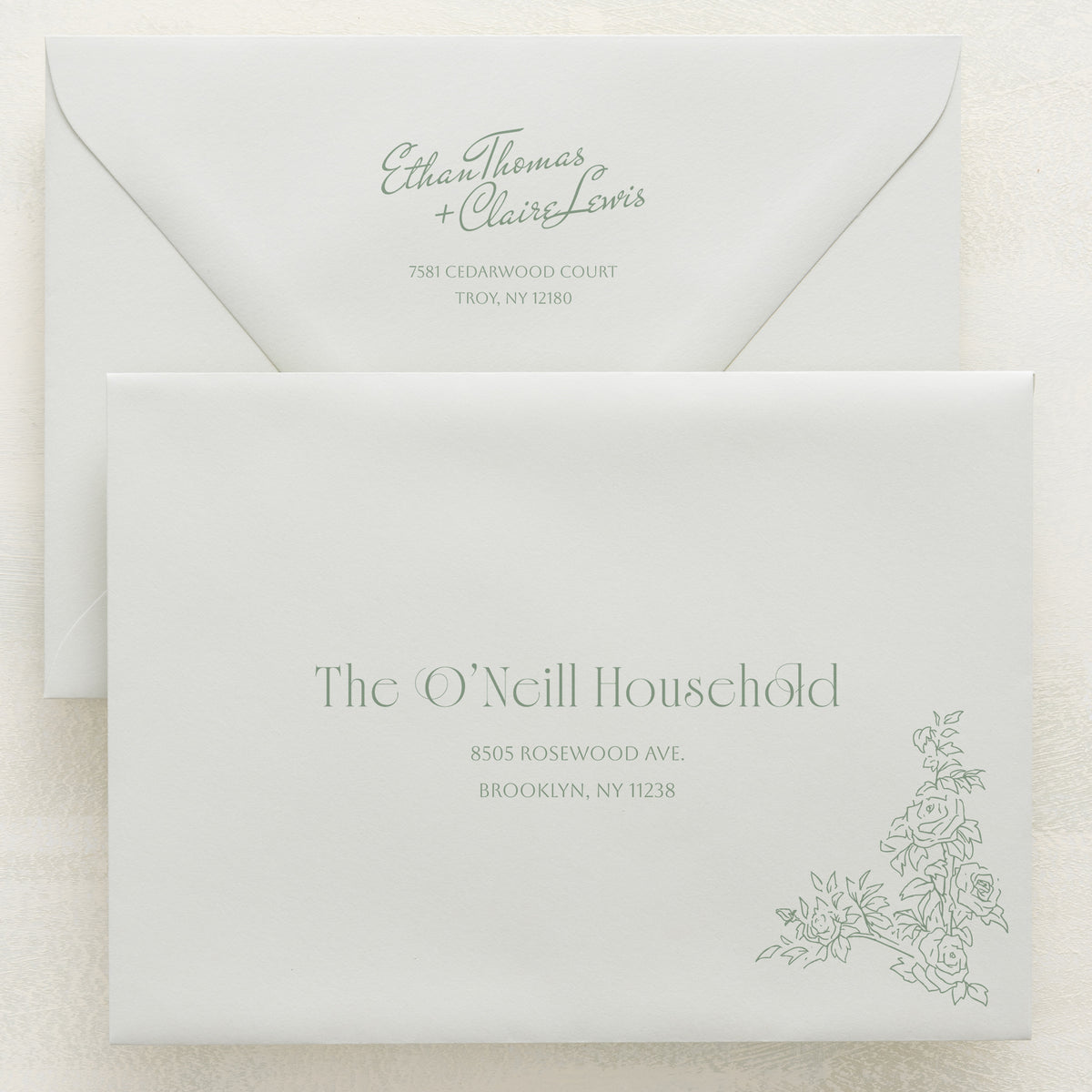 Rose Serenade Addressed Envelopes