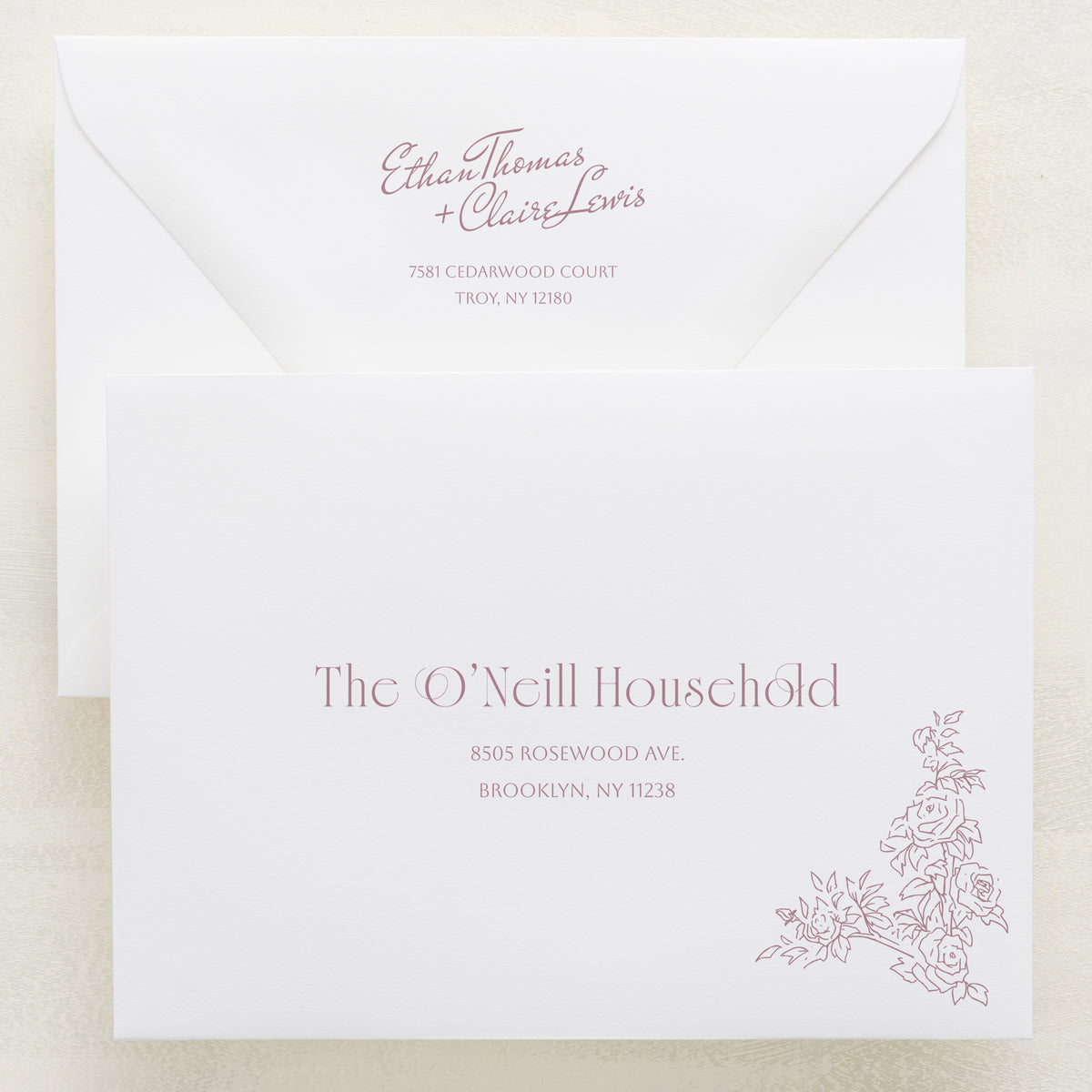 Rose Serenade Addressed Envelopes