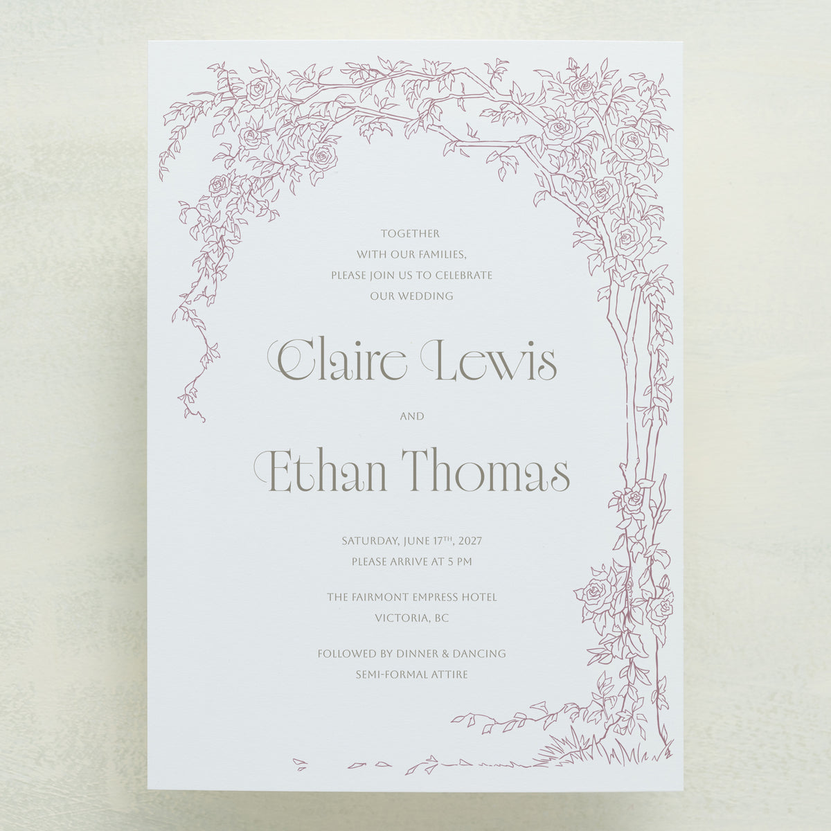 Rose Serenade Wedding Invitations