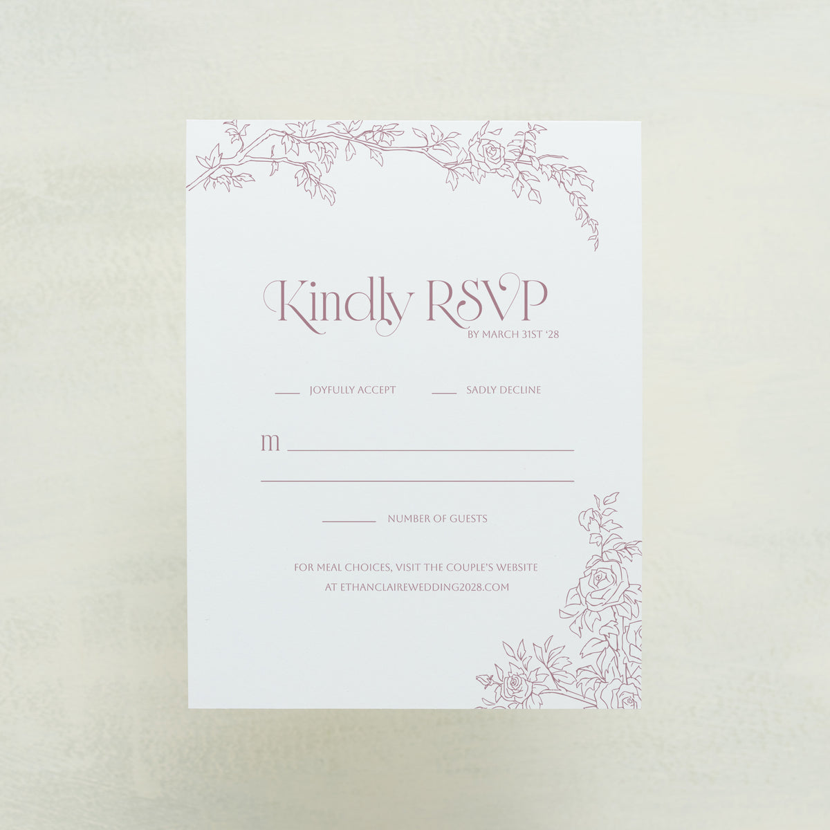 Rose Serenade RSVP Cards