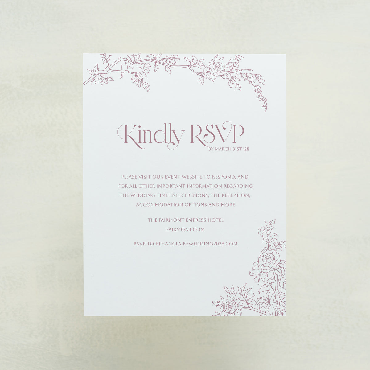 Rose Serenade Digital RSVP Cards
