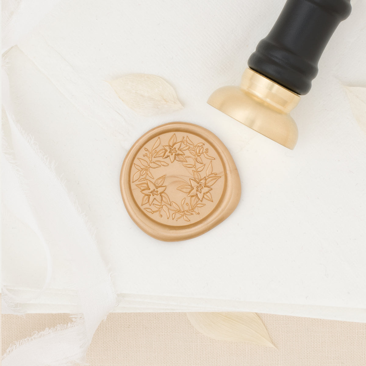 Poinsettia Wreath Wax Stamp