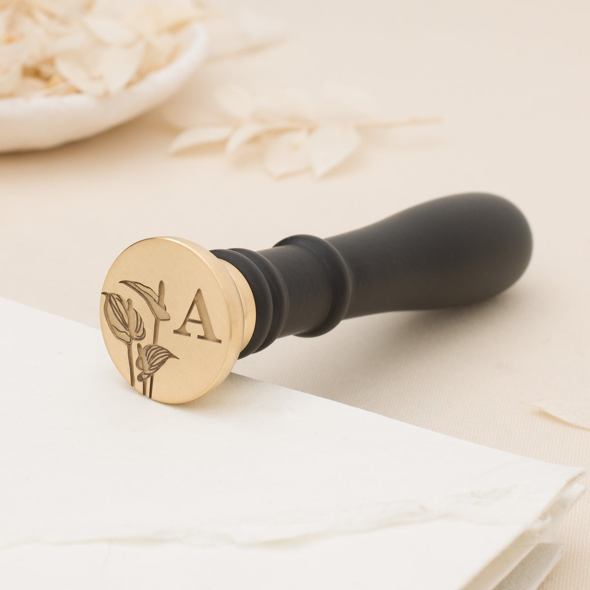 Anthurium Single Initial Wax Stamp