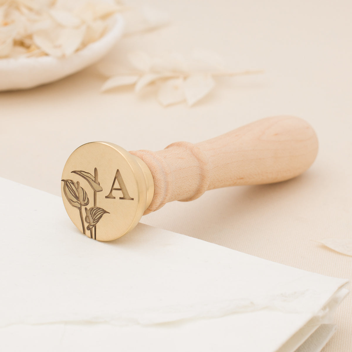 Anthurium Single Initial Wax Stamp