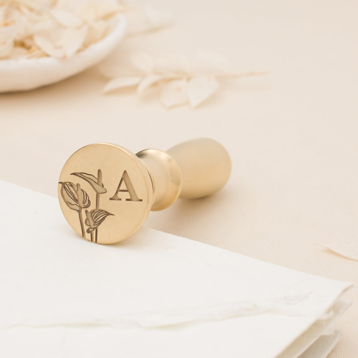 Anthurium Single Initial Wax Stamp